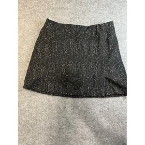 SPANX Women's Ponte Jacquard Pleat Skirt Skort Mini Black White Size L/XL